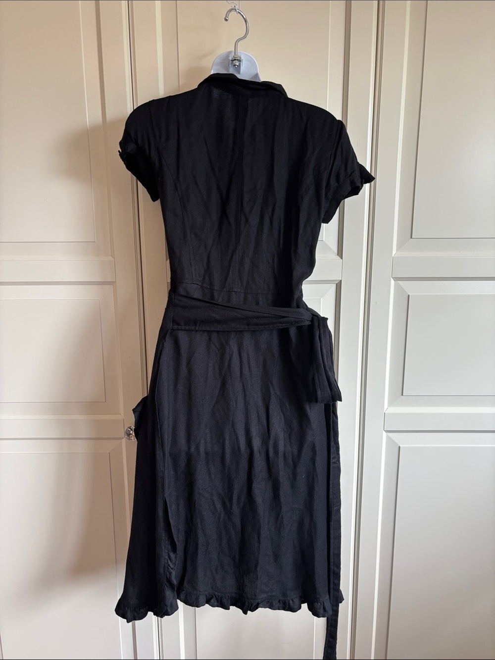 Lucky 13 Black Western Guns and Roses Embroidered Short Sleeve Wrap Dress XS - Picture 7 of 13